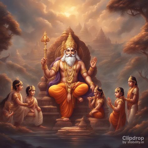 Vishwakarma God, Brahma Dev, Mahadev Parvati, Ancient Kings, Sanatana Dharma, Hindu God, Draw On Photos, Krishna Art, God Illustrations