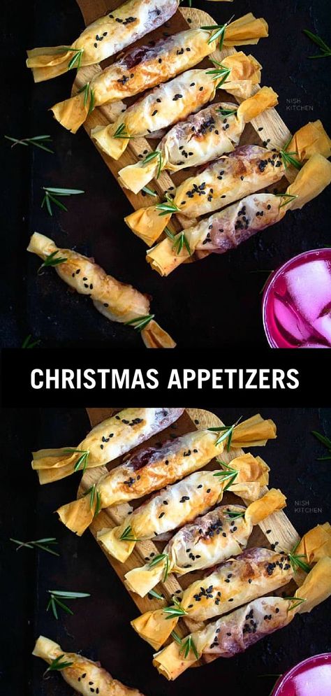 CHRISTMAS APPETIZERS. Vegetarian Christmas Starters, Winter Canapes Ideas, Easy Christmas Treats Savory, Fancy Christmas Menu Ideas, Christmas Food Dishes, Funny Christmas Appetizers, Xmas Afternoon Tea Ideas, Xmas Appetizers Easy, Pretty Christmas Appetizers