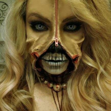 Crazy Skull Face Paint, Terrifying Halloween, Creepy Makeup, Zipper Face, Halloween Makeup Diy, Effects Makeup, Special Makeup, Fun Makeup, Burlesque Costumes