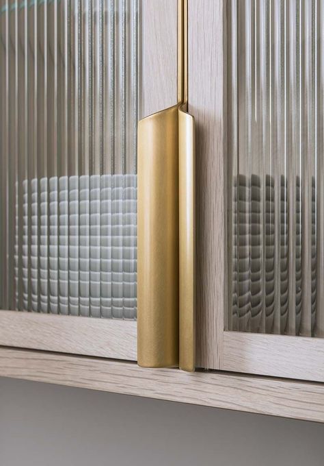 Amuneal: Magnetic Shielding & Custom Fabrication | CSU Kitchen Glass Door Cabinets Kitchen, Bespoke Handles, Door Handles Interior, Door Handle Design, Reeded Glass, New Kitchen Cabinets, Kitchen Models, Dark Interiors, Glass Cabinet Doors