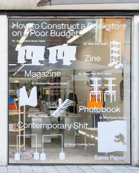 Experiential Graphic Design, Window Signage, Window Display Retail, Window Display Design, Window Graphics, Newspaper Design, Mind The Gap, Magazine Holders, Graphic Design Layouts