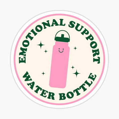 Sticker For Water Bottle, Random Stickers Aesthetic, Tumbler Stickers Printable, Psychology Stickers Aesthetic, Cute Stickers For Water Bottles, Emotional Support Water Bottle Sticker, Cute Stickers Simple, Pink And Green Stickers, Water Bottle Stickers Aesthetic