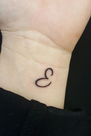 Initial E Tattoo Ideas, Letter E Heart Tattoo, Small Letter E Tattoo, Letter E Tattoo Ideas Initials, Small E Tattoo Letter, E Tattoo Letter Heart, E Heart Tattoo, E Tatoos Letter, Initial Tattoo E