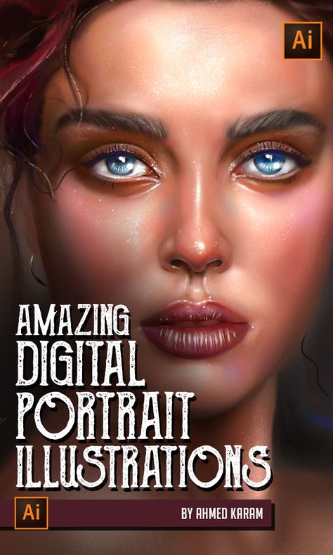 Digital Portrait Tutorial, Electronic Drawing, Digital Art Programs, Digital Illustration Tutorial, Digital Art Software, Digital Portrait Illustration, Digital Painting Portrait, Illustration Portrait, Portrait Paintings