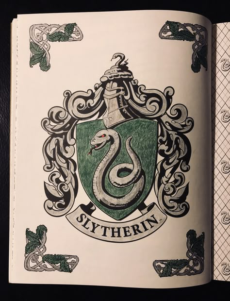 Harry Potter coloring book. Slytherin. 3/13/19 Harry Potter Drawings Slytherin, Drawing Harry Potter Ideas, Sketch Book Harry Potter, Slytherin Drawing Easy, Slytherin Canvas Painting, Harry Potter Sketchbook Ideas, Slytherin Drawing Art, Slytherin Drawing Ideas, Slytherin Doodles