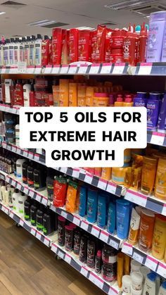 Top 5 oils for extreme hair growth!! #haircare #hairgrowthoil #hairgrowth #hairgrowthtips #hair #hairoilsforgrowth #haircareroutine… | Instagram Best Hair Growth Oil For Natural Hair, Drugstore Hair Growth Products, Hair Growth Oils For Natural Hair 4c, Best Hair Growth Oil For Black Women, Best Oil For Hair Growth And Thickness, Doo Grow Oil Hair Growth, Best Hair Oils For Growth, Products To Grow Hair Faster, Extreme Hair Growth Fast