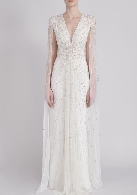 Jenny Packham Sweet Wonder Beaded Wedding Dress HK | Designer Bridal Room Jenny Packham Wedding Dresses, Jenny Packham Bridal, Jenny Packham Dresses, Burgundy Gown, Column Wedding Dress, Sheath Wedding Gown, Cape Wedding Dress, Fancy Gowns, V Neck Wedding Dress