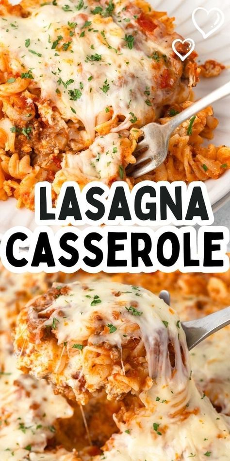 Lasagna Without Cottage Cheese, Easy Lasagna Recipe With Cottage Cheese, Lasagna Pasta Bake, Tuna Casserole With Potato Chips, Lazy Lasagna Casserole, Easy Lasagna Casserole, Easy Lasagna Recipe With Ricotta, Rotini Pasta Recipes, Lasagna Bake