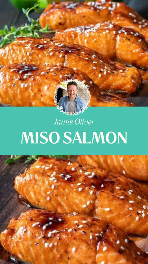 Jamie Oliver Miso Salmon Orange Miso Salmon, Miso Baked Salmon, Salmon With Miso Sauce, Salmon With Miso Glaze, Jamie Oliver Salmon Recipes, Misoyaki Salmon Recipe, Miso Ginger Salmon, Cheesecake Factory Miso Salmon Recipe, Miso Marinated Salmon