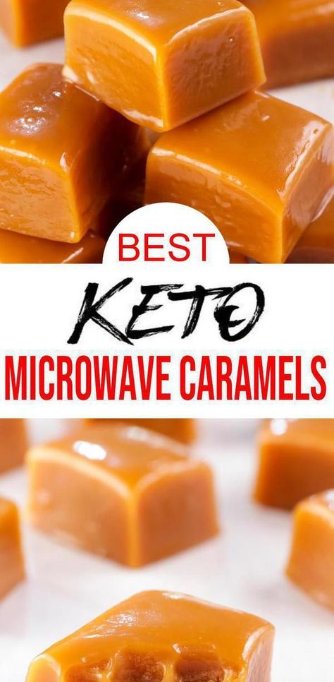 How about a keto caramel candy? No need to give up candy on a ketogenic lifestyle when you can make these super tasty low carb 5 ingredient microwave caramels. This microwave keto candy you will want to make over and over again. Even people who follow a low carb lifestyle love these including the kids. Make microwave caramels for Halloween candy, Thanksgiving or Christmas. For more low carb candy recipes see KimspiredDIY Keto Caramel Candy, Caramel Candies Recipe, Salted Caramel Candy, Keto Caramel, Microwave Caramels, Caramel Candies, Low Carb Candy, Chewy Caramel, Keto Candy