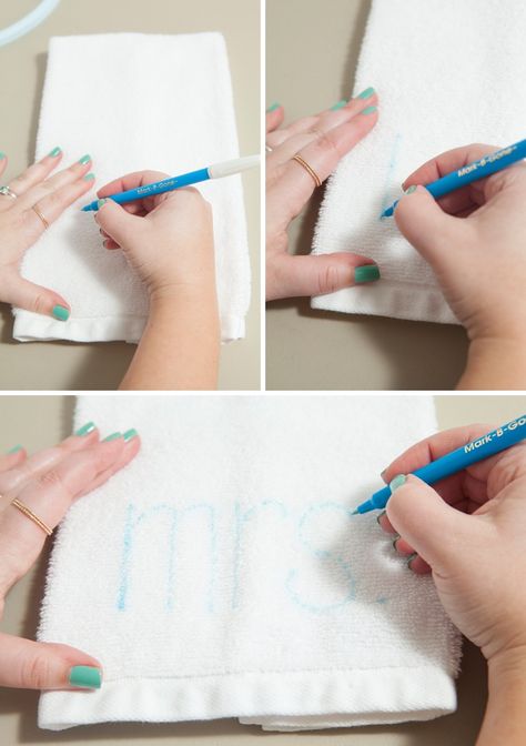 Diy Towel Embroidery, Embroidery Towels Bath, Hand Embroidery Towels Ideas, Hand Embroidery On Towels, How To Embroider Towels By Hand, Hand Embroidered Dish Towels, Diy Initial Letters, Hand Towel Embroidery, Hand Towels Diy