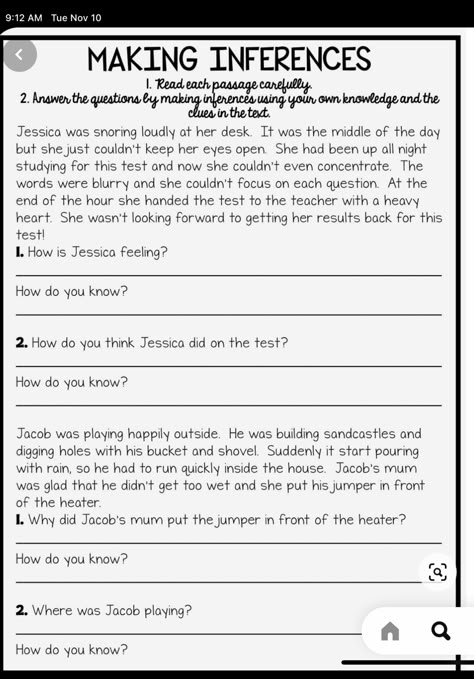 Making Inferences Worksheet, Inference Worksheet, 2nd Grade Books, Inferencing Activities, Inference Activities, Middle School Activities, Making Inferences, Kindergarten Reading Worksheets, Middle School Writing