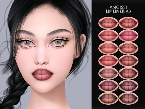 The Sims Resource - Lip liner A3 Sims 4 Lip Piercing, Sims 4 Lip Liner, 4 Piercings, Sims Outfits, Cc Makeup, Sims 4 Piercings, Sims 4 Tattoos, Face Details, Makeup Cc