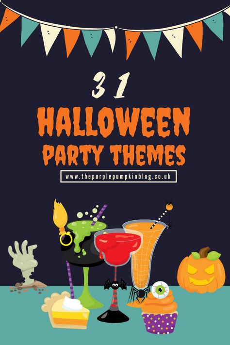 Halloween Decorating Themes For Work, Halloween Themes Party For Adults, Halloween Theme Parties For Adults, Halloween Dinner Theme Ideas, Halloween Themes 2024, Cute Halloween Themes, Halloween Party Themes 2023, Halloween Party Themes For Adults Ideas, Halloween Party Costume Themes