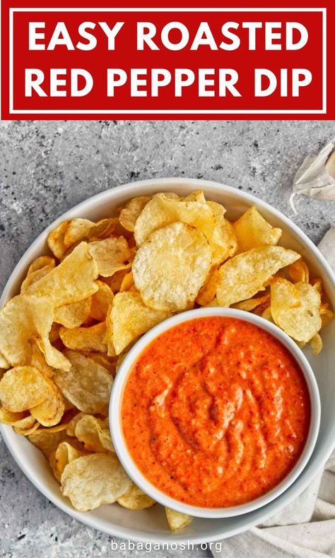 Roasted Red Pepper Cashew Dip, Roasted Pepper Dip Recipes, Red Pepper Appetizer Recipes, Roasted Red Pepper White Bean Dip, Red Bell Pepper Dip, What To Do With Roasted Red Peppers, Preserving Roasted Red Peppers, Roasted Capsicum Dip, Fresh Red Pepper Recipes