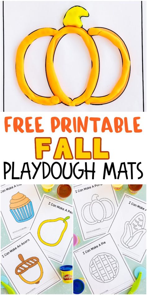 Free fall playdough mats! Free printables that are perfect for preschool or toddlers! Fall Preschool Activities Free Printable, Playdough Mats Free Printables, Fall Playdough Mats, Preschool Playdough Mats, Playdough Printables, Fall Playdough, Playdough Mats Printable, Preschool Playdough, Fall Activities For Toddlers