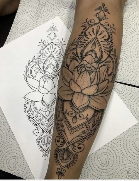 Mandala Tattoos For Women, Mandela Tattoo, Shin Tattoo, Tattoo Mandala, Forarm Tattoos, Forearm Tattoo Women, Tattoos For Black Skin, Hand Tattoos For Women, Leg Tattoos Women