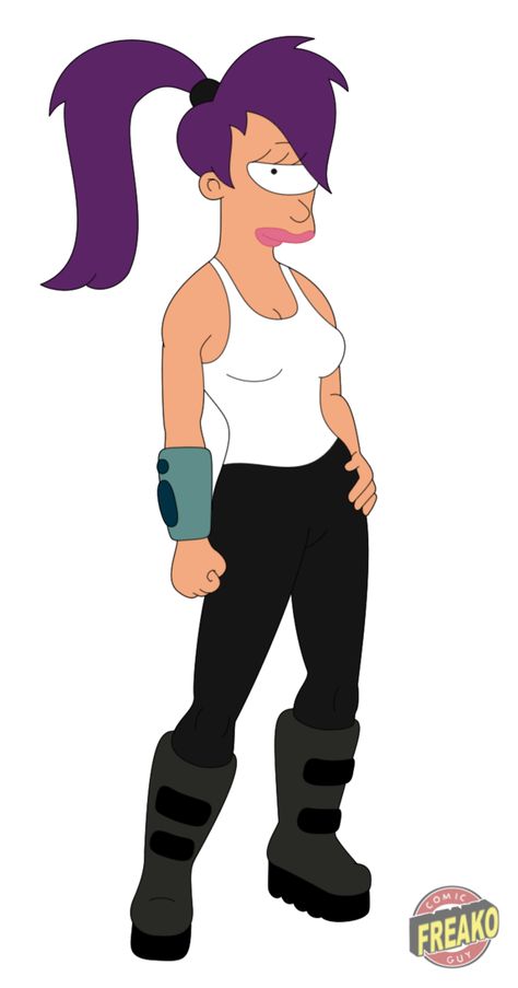 purple hair Leela Futurerama Leela, Purple Hair Characters Halloween, Leela Tattoo, Purple Hair Cartoon Character, Purple Hair Character, Futurama Cosplay, Leela Futurama, Futurama Characters, Cartoon Purple