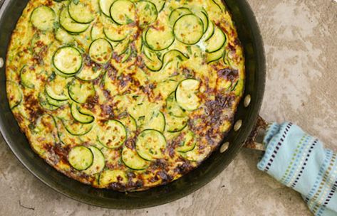 zucchini frittata Turkey Frittata, Zucchini Frittata Recipe, Zucchini Frittata, Small Porch, Cheese Frittata, Herb Salad, Summer Meals, Frittata Recipes, Shredded Zucchini