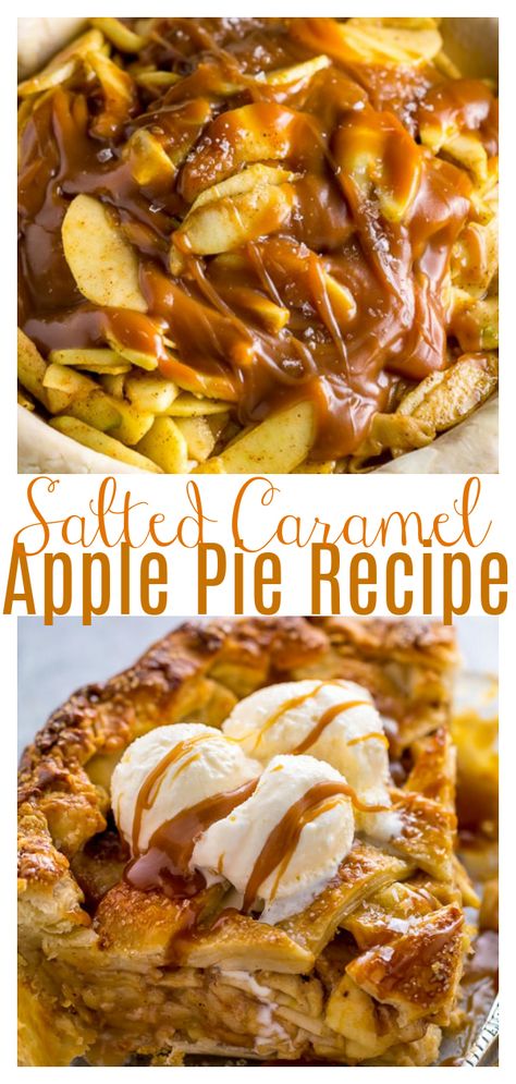 Salted Caramel Apple Pie - Baker by Nature Homemade Caramel Apple Pie, Amazing Apple Pie Recipe, Apple Pie Caramel Sauce, Best Caramel Apple Pie Recipe, Thick Apple Pie Filling, Deep Dish Caramel Apple Pie, Caramel Apple Pie Recipe Easy, Apple Pie Recipe Caramel, Apple Carmel Pie Easy