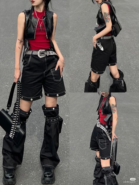 2000s Vkei Fashion, Ateez Concert Outfit Ideas Cowboy, Ghoulia Outfit, Metal Outfits, Grunge Punk Aesthetic, Outfit Dump, Ateez Concert, Wuthering Waves, Punk Aesthetic