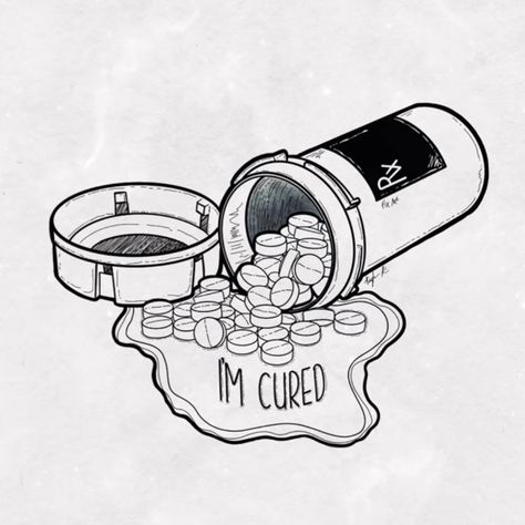 Croquis, Simple Dissociation Tattoos, Depressants Drawing, Quote Drawings Deep, Pill Bottle Drawing Aesthetic, Meaningful Doodles Drawings, Spot Work Tattoo, Pill Bottle Tattoo Ideas, Bottled Emotions Tattoo