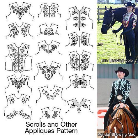 6360 Scrolls and Other Appliqués Pattern Rodeo Queen Clothes, Showmanship Jacket, Western Show Clothes, Western Show Shirts, Horse Show Clothes, Sewing To Sell, Queen Outfit, Rodeo Queen, Garment Pattern