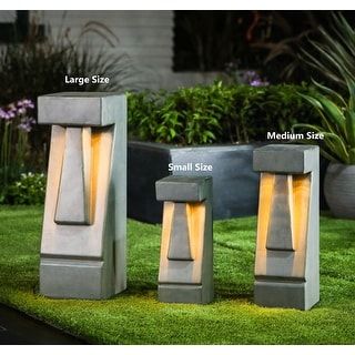 Easter Island Statues, Solar Path Lights, Concrete Light, Pathway Lights, Garden Lamp, Light Garden, Stone Facade, Bollard Lighting, Pathway Lighting