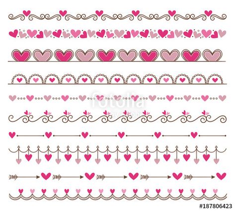 Download the royalty-free vector "Collection of cute hand drawn vintage borders. Valentine's day special pack design elements. Perfect for Valentine's day invitation cards and page decoration. Vector illustration." designed by insemar at the lowest price on Fotolia.com. Browse our cheap image bank online to find the perfect stock vector for your marketing projects! Heart Border Design, Doodle Borders, Page Decoration, Christmas Border, Vintage Borders, Study Organization, Photoshop Tutorial Design, Pack Design, Image Bank