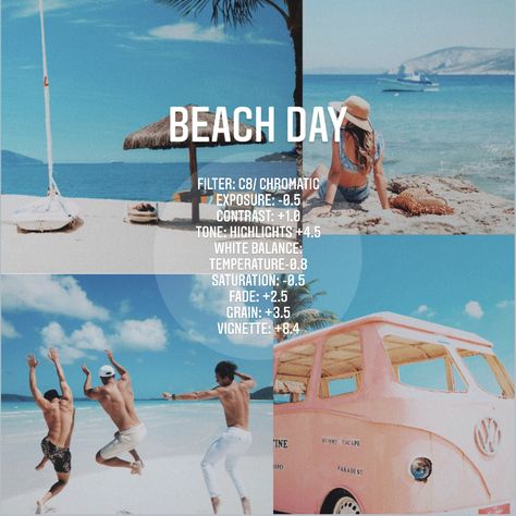 Beach Filter Vsco, Filters For Beach Pictures, Beach Presets Vsco, Beach Photo Edit Lightroom, Beachy Vsco Filters, Beach Filter Lightroom, Vsco Edits Free, Summer Vsco Filters, Filters Vsco