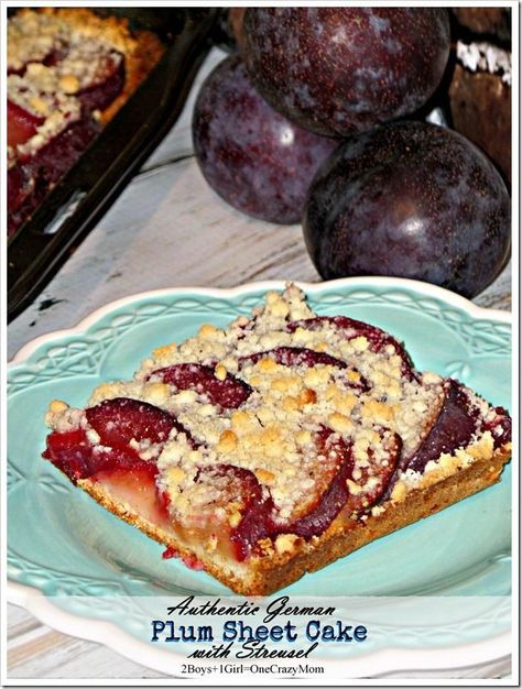 Streusel Recipe, German Plum Cake, German Food Authentic, Food Authentic, German Dishes, German Cake, Plum Recipes, German Desserts, German Cooking