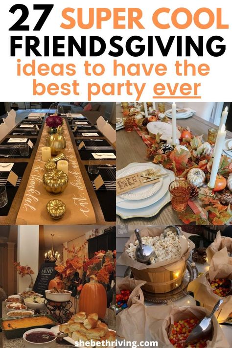 Friendsgiving Ideas Friendgiving Party Ideas, Friendsgiving Open House, Thanksgiving Eve Party Ideas, Friendsgiving At Work, Hosting A Friendsgiving Party, Friends Giving For Kids, Friendsgiving Work Potluck, Friendsgiving Ideas 2023, Friendsgiving Theme Ideas Food