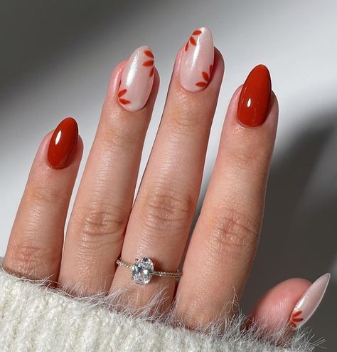 Thanksgiving Nails Easy, November Nail Designs, Turkey Nails, Almond Gel Nails, Thanksgiving Nail Designs, Simple Fall Nails, November Nails, Fall Gel Nails, Cute Nails For Fall