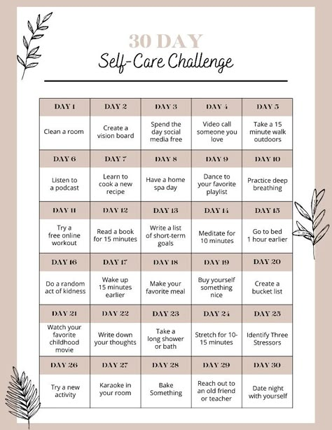 30 Day Mental Wellness Challenge, Mental Reset Day, 31 Day Self Care Challenge, Monthly Activities Calendar, 30 Day Reset Challenge, Self Care Calendar, Ways To Improve Mental Health, 30 Day Self Care Challenge, 30 Day Self Care