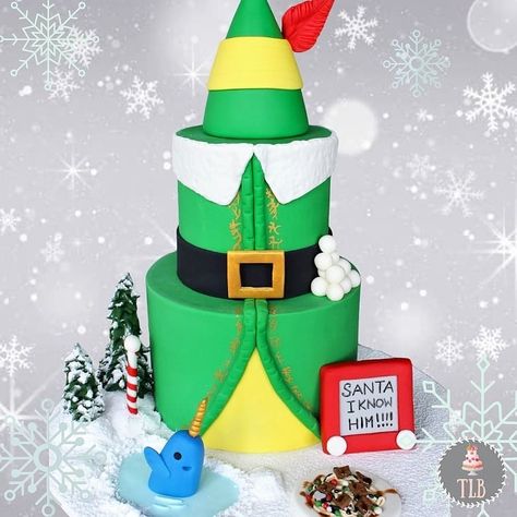 Elf Cake, Elf Movie, Christmas Birthday Party, Buddy The Elf, Christmas Is Coming, At Last, Christmas Cake, The Elf, Christmas Elf