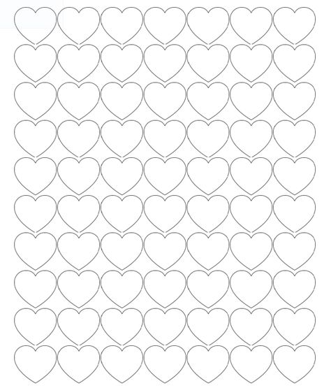 Tiny Hearts - 70 heart outlines on one page Sprinklers, Printable Hearts, Printable Heart Template, Royal Icing Templates, Shape Coloring Pages, Heart Prints, Heart Printable, Heart Outline, Heart Template