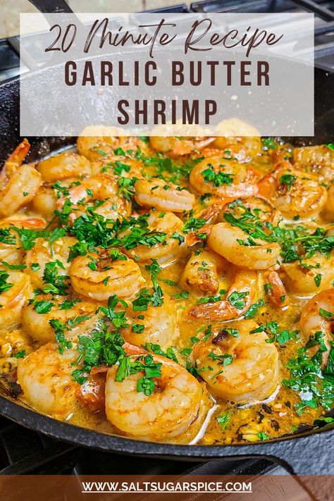 20 Minute Garlic Butter Shrimp Sauteed Shrimp Recipe, Easy Baked Shrimp, Make Garlic Butter, Lemon Garlic Butter Sauce, Sauteed Shrimp, Garlic Butter Shrimp, Shrimp Recipes For Dinner, Butter Shrimp, Chicken Tender Recipes