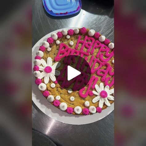 TikTok · shug’s Preppy Cookie Cake, Pink Cookie Cake, Preppy Birthday Cake, Birthday Cookie Cake, Preppy Birthday, Preppy Party, Birthday Cookie, Pink Cookies, Cookie Cake Birthday