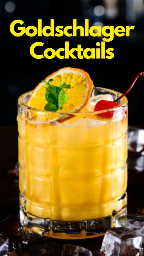 Goldschlager Cocktails Drinks With Goldschlager, Goldschlager Shots, Goldschlager Drinks Recipes, Goldschlager Cocktails, Goldschlager Drinks, Green And Gold Cocktail, Bartending Recipes, Bartender Recipes, Mocktail Party