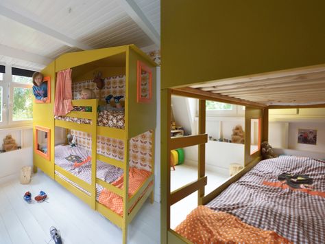 31 IKEA Bunk Bed Hacks That Will Make Your Kids Want To Share A Room Ikea Bunk Bed Hack, Ikea Mydal, Bunk Bed Hacks, Bunk Bed Designs For Teens, Bed Hacks, Ikea Bunk Bed, Ikea Bed Hack, Futon Bunk Bed, Best Pic