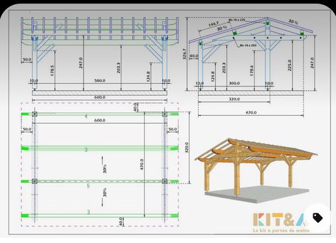 Plan Carport, Wooden Carports, Wood Frame House, Carport Kits, Car Shed, Carport Plans, Pergola Carport, Oak Framed Buildings, Portable Shelter