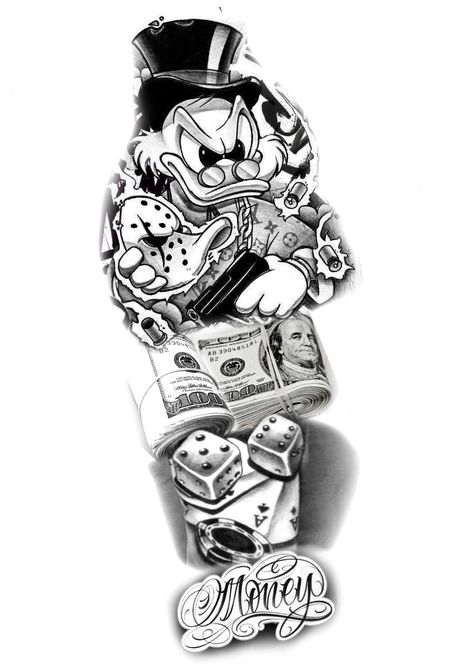 Money Tatoos Ideas, Manga Tattoo Hombre Ideas, Hand Tattoo Stencil, Pop Culture Tattoos, Dollar Tattoo, Leg Sleeve Tattoos, Leg Tattoo Ideas, Mickey Mouse Tattoo, Half Sleeve Tattoos Forearm