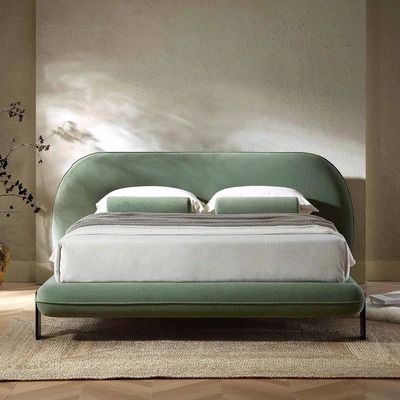 King Size Beds | daals Oval Headboard, Olive Green Fabric, Storage Solutions Bedroom, Winged Headboard, Headboard Upholstered, Ottoman Storage Bed, Superking Bed, Sofa Bed With Storage, Wardrobe With Dressing Table