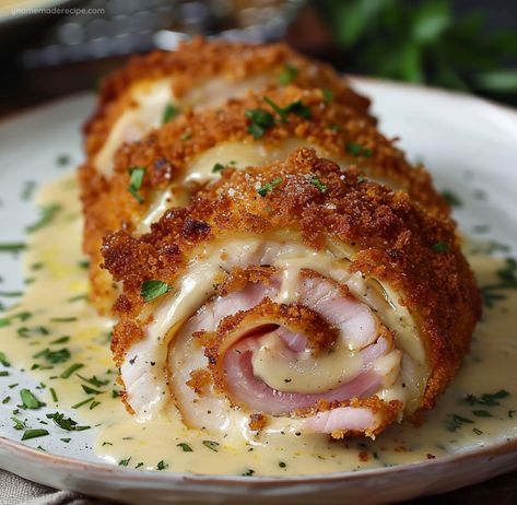 Creamy Chicken Cordon Bleu, Cordon Bleu Recipe, Chicken Cordon Bleu Recipe, Chicken Cordon, Crispy Fried Chicken, Chicken Cordon Bleu, Chicken Dishes Recipes, Creamy Chicken, Chicken Dinner Recipes