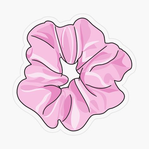 Get my art printed on awesome products. Support me at Redbubble #RBandME: https://www.redbubble.com/i/sticker/Pink-Scrunchie-by-OneThreeSix/72586021.O9UDB?asc=u Clothes Stickers, Hair Stickers, Scrunchies Logo Design, Scrunchies Logo, Scrunchies Business Logo, Scrunchie Background, Girlie Stickers, Scrunchies Stickers, Barbie Scrunchie