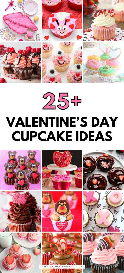 25+ Valentine's Day Cupcakes Ideas — Gathering Beauty Lion Cupcakes, Bug Cupcakes, Teddy Bear Cupcakes, Emoji Cupcakes, Ladybug Cupcakes, Pink Sprinkles, Raspberry Brownies, Chocolate Cream Cheese Frosting, Bear Cupcakes