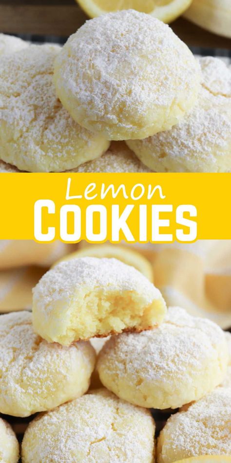 Cream Cheese Cake Cookie, Lemon Cake Mix Cookies Recipes, Lemon Cream Cheese Recipes, Cake Mix Cookies With Cream Cheese, Lemon Cookies From Cake Mix Easy, Lemon Cake Mix Recipes Boxes, Lemon Box Cake Mix Recipes, Lemon Pound Cake Cookies, Lemon Pudding Cookies