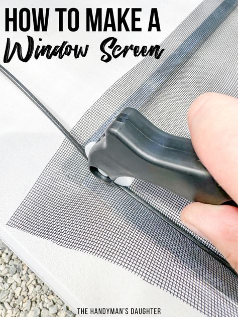 Open your windows without bugs flying in! This super easy DIY window screen is made from a kit to custom fit in your window perfectly. Sliding Glass Door Screen, Patching Drywall, Diy Window Screen, Fix Leaky Faucet, Home Decor Painting Ideas, Decor Painting Ideas, Diy Screen Door, Door Screen, Door Mesh