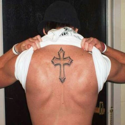 Back Cross Tattoos, Cool Cross Tattoos, Backpiece Tattoo, Upper Back Tattoos, Cross Tattoo For Men, Cross Tattoos, Cross Tattoo Designs, Jesus Tattoo, Back Tattoos For Guys