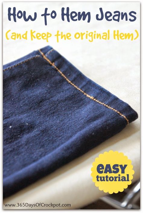 Sewing Hems, Sewing Jeans, Original Hem, Fun Friday, Hem Pants, Beginner Sewing Projects Easy, All Jeans, How To Hem Pants, Slow Cooking